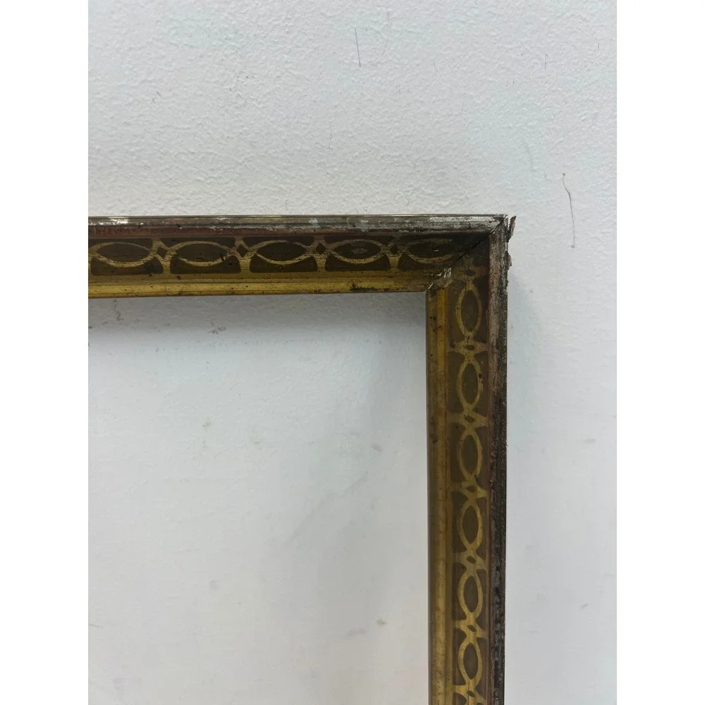 Vintage Art Deco Wood Picture Frame Pressed Gold Gilt Paint 20s 30s Fits 8